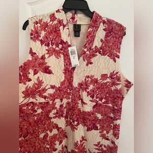 NWT INC Pink Dogwood Lace Overlay Top 3x